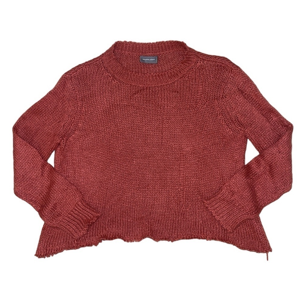 Wooden Ships by Paola Buendia red distressed sweater women’s size S/M